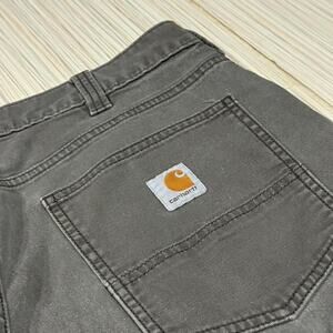 Greyish-green relaxed Carhartt workwear pants